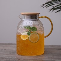 家用錘紋冷水壺防爆耐熱高溫玻璃涼水壺涼開(kāi)水杯子大容量茶壺套裝